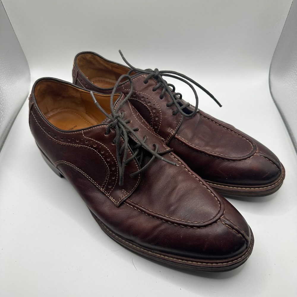 Johnston & Murphy red Brown Leather Wingtip‎ Derby Dress Shoes Men's 8.5 D